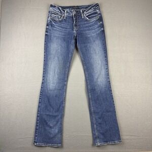 Silver Women's‎ Jeans Plus Size 30x32* Britt Slim Boot Stretch Blue Jeans